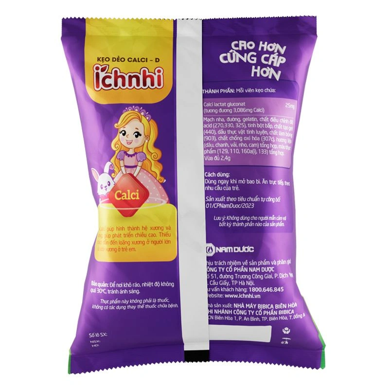 Kẹo dẻo Ích Nhi bổ sung canxi hương trái cây, 24g dạng viên (từ 2 tuổi) - Giao bao bì ngẫu nhiên 4