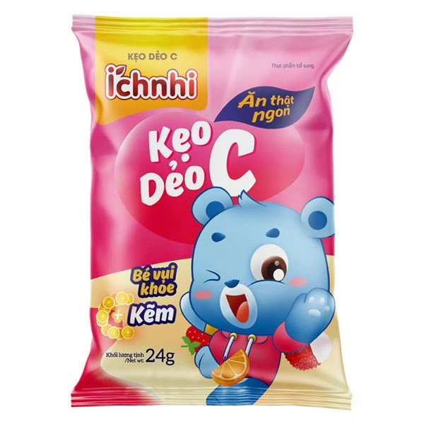 Kẹo dẻo Ích Nhi hỗ trợ ăn ngon, đề kháng khỏe hương trái cây, 24g dạng viên (từ 2 tuổi) - Giao bao bì ngẫu nhiên 1