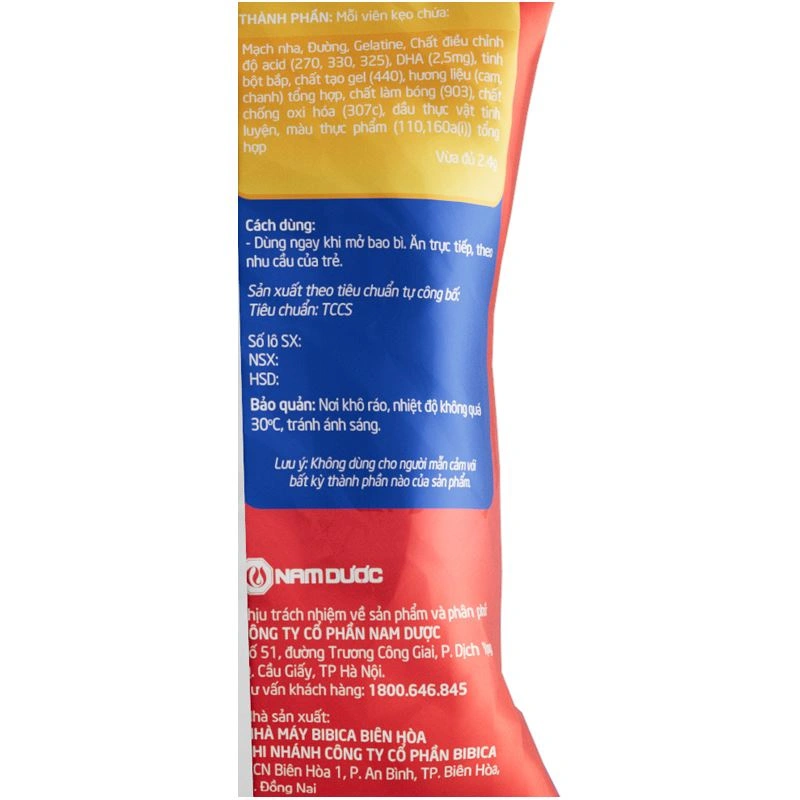 Kẹo dẻo Ích Nhi bổ sung DHA hương cam, chanh, 24g dạng viên (từ 2 tuổi) - Giao bao bì ngẫu nhiên 4