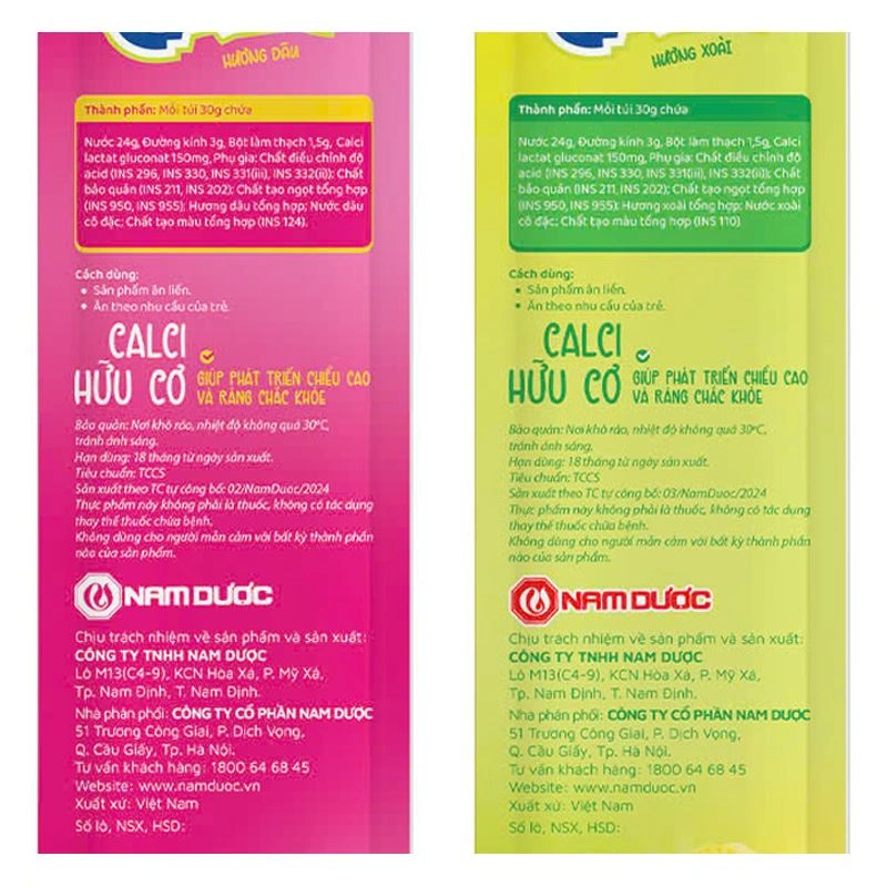 Thạch Ích Nhi bổ sung canxi hương trái cây, 21 gói (từ 2 tuổi) 6