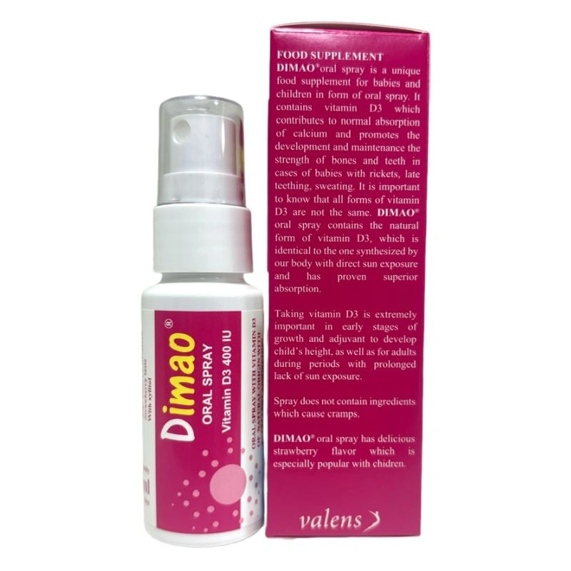 Valens Dimao Oral Spray hỗ trợ hấp thu canxi hương dâu, 25 ml dạng xịt (từ 0 tháng) 4