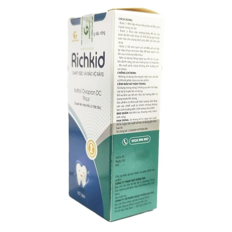Richkid chống sâu răng hương trái cây, 30 ml dạng xịt (từ 1 tuổi) 2