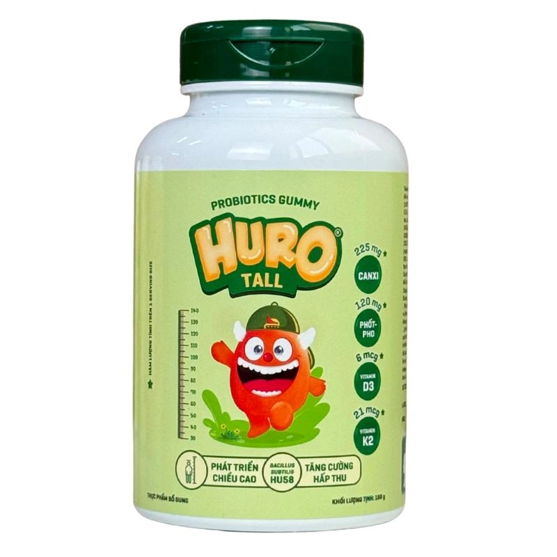 Kẹo dẻo Huro Probiotics Tall phát triển chiều cao hương sữa chua, dâu, 168g dạng viên (từ 2 tuổi) 2