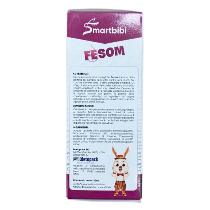 Smartbibi FESOM bổ sung sắt, hỗ trợ tạo hồng cầu hương trái cây, 30 ml dạng nhỏ giọt (từ 0 tháng) 4