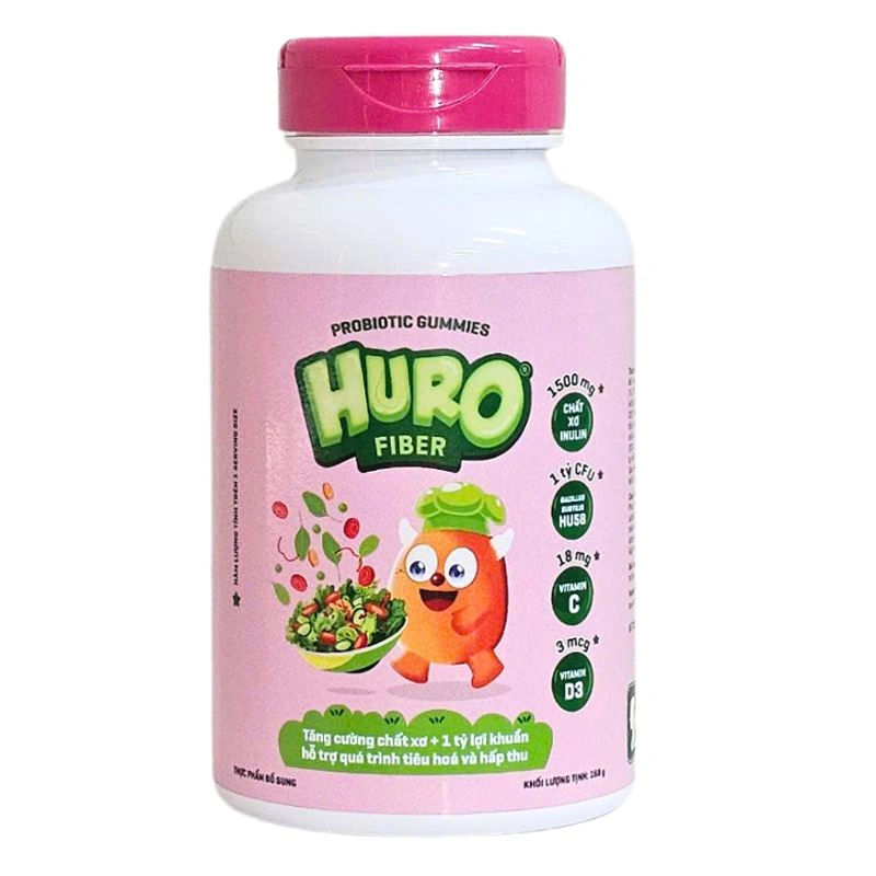 Kẹo dẻo Huro Probiotic Fiber bổ sung chất xơ, hỗ trợ tiêu hóa hương chanh, 168g dạng viên (từ 3 tuổi) 2