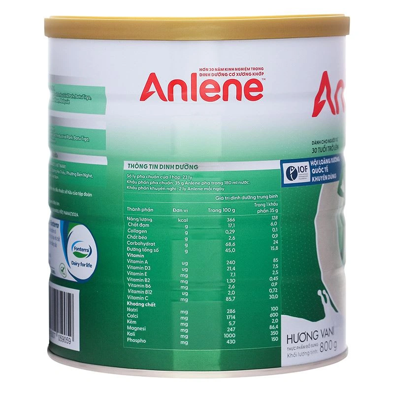 Combo 2 hộp sữa bột người lớn Anlene hương vani 800g 15