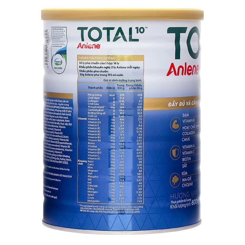 Sữa bột người lớn Anlene Total 10 hương vani 800g (mẫu mới) 5