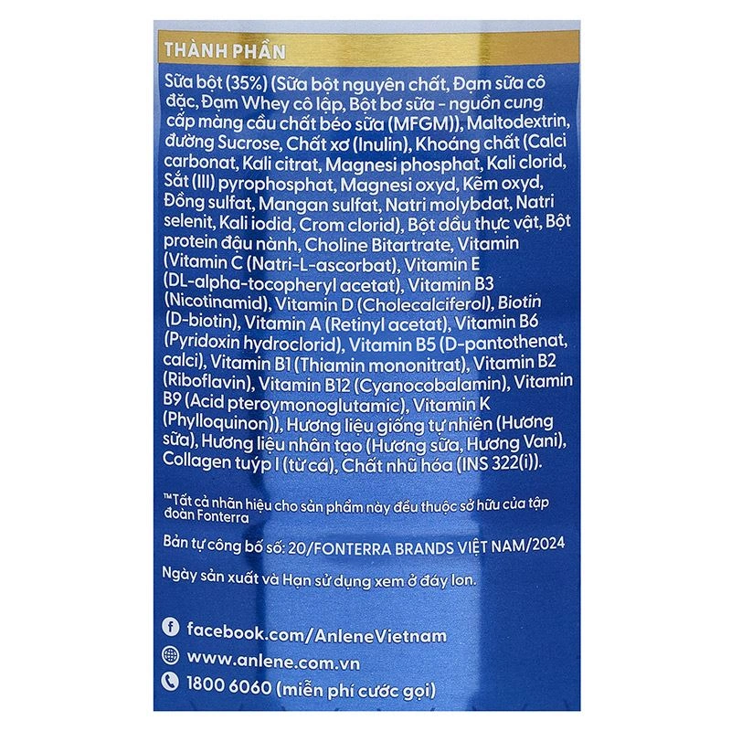 Sữa bột người lớn Anlene Total 10 hương vani 800g (mẫu mới) 8