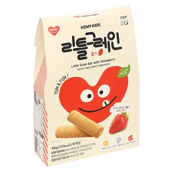 Bánh ngũ cốc ăn dặm Kemy Kids vị dâu hộp 40g (từ 8 tháng) 1