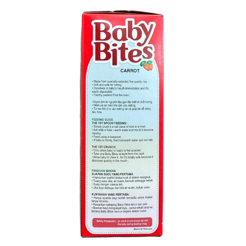 Bánh gạo ăn dặm A1 Baby Bites vị cà rốt hộp 50g (từ 6 tháng) 3