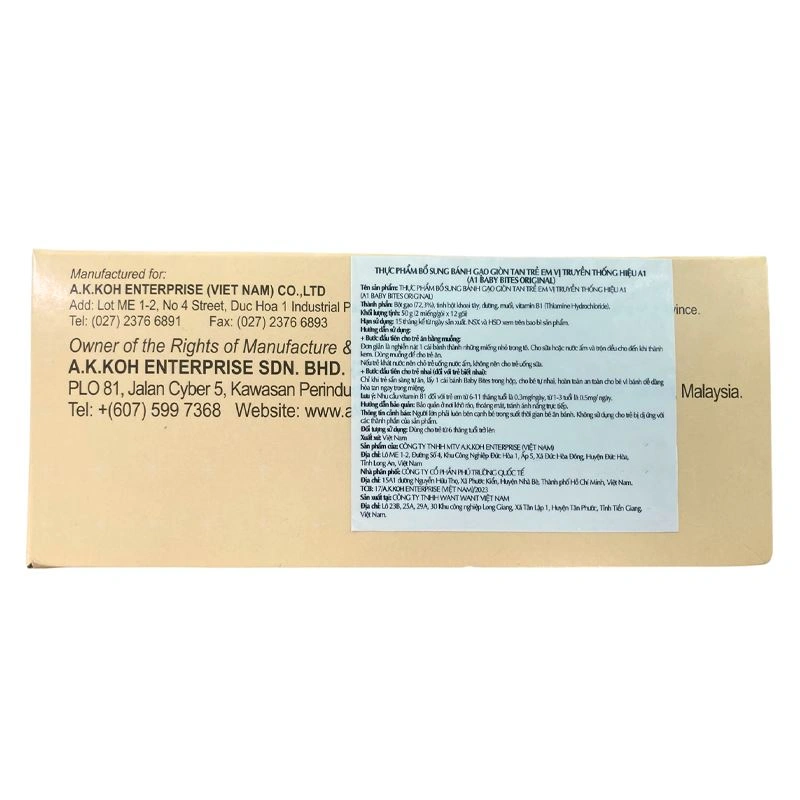 Bánh gạo ăn dặm A1 Baby Bites vị cà rốt hộp 50g (từ 6 tháng) 8