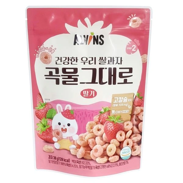 Bánh gạo ăn dặm Alvins Step 2 vị dâu gói 30g (từ 1 tuổi) 1