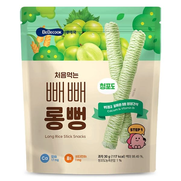Bánh gạo ăn dặm BeBecook vị nho xanh gói 30g (từ 7 tháng) 1