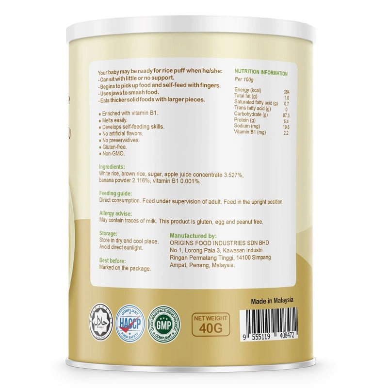 Bánh gạo ăn dặm Babba's Baby vị việt quất lon 40g (từ 6 tháng) 5
