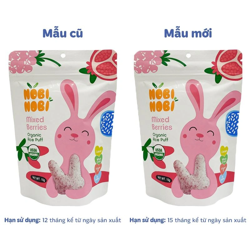 Bánh gạo ăn dặm Nobi Nobi vị quả mọng gói 15g (từ 8 tháng) - Giao bao bì ngẫu nhiên 2