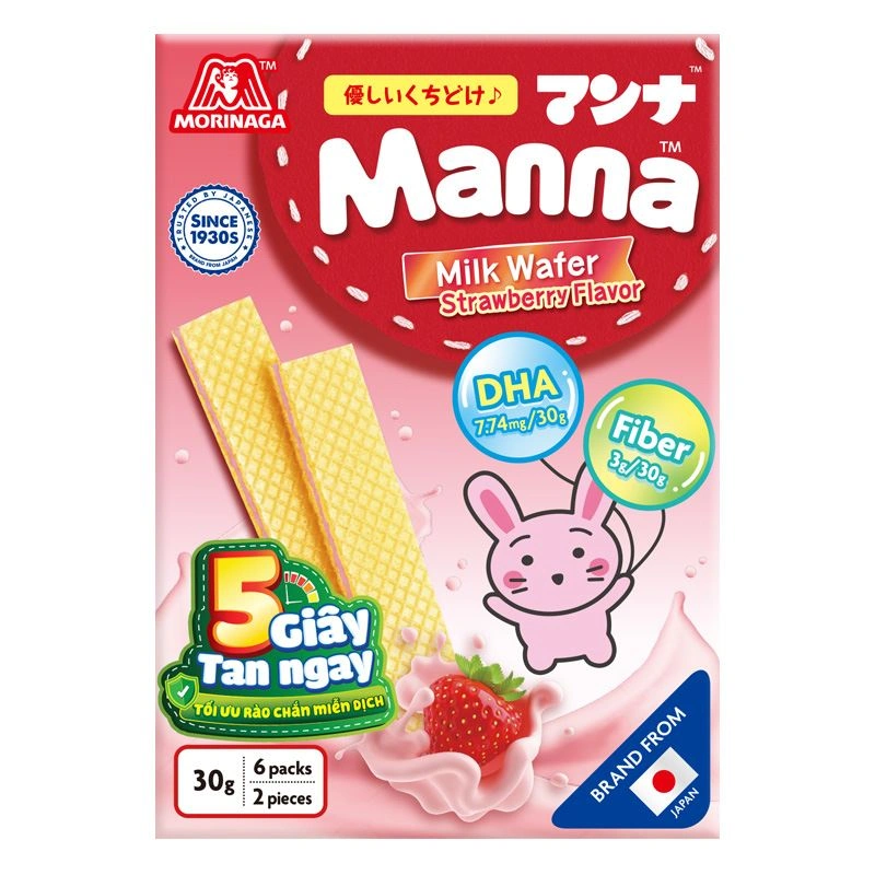 Bánh xốp ăn dặm Manna vị dâu hộp 30g (từ 7 tháng) 3