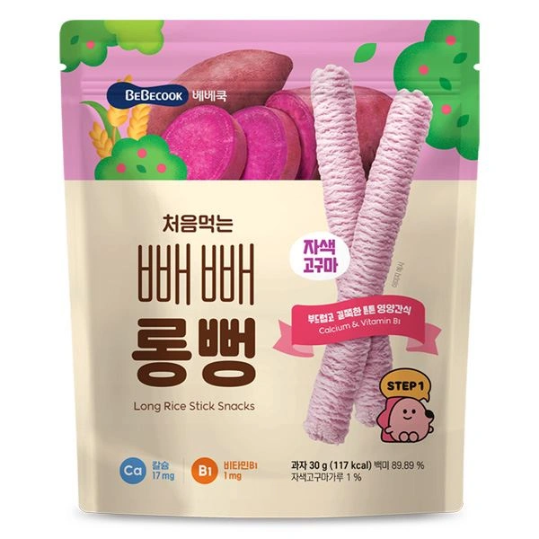 Bánh gạo ăn dặm BeBecook vị khoai lang tím gói 30g (từ 7 tháng) 1
