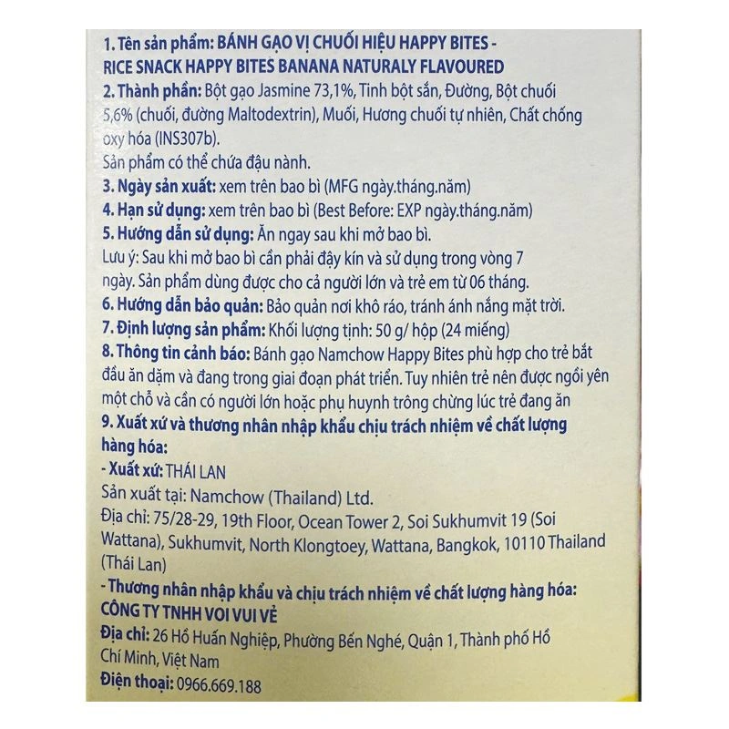 Bánh gạo ăn dặm Happy Bites vị táo hộp 50g (từ 6 tháng) 16