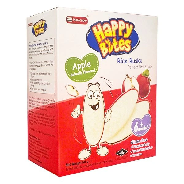 Bánh gạo ăn dặm Happy Bites vị táo hộp 50g (từ 6 tháng) 1