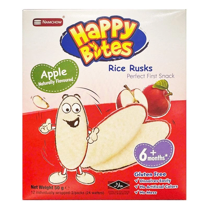 Bánh gạo ăn dặm Happy Bites vị táo hộp 50g (từ 6 tháng) 3