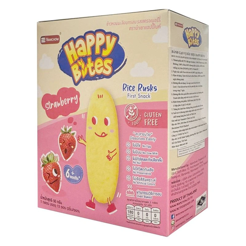 Bánh gạo ăn dặm Happy Bites vị táo hộp 50g (từ 6 tháng) 8