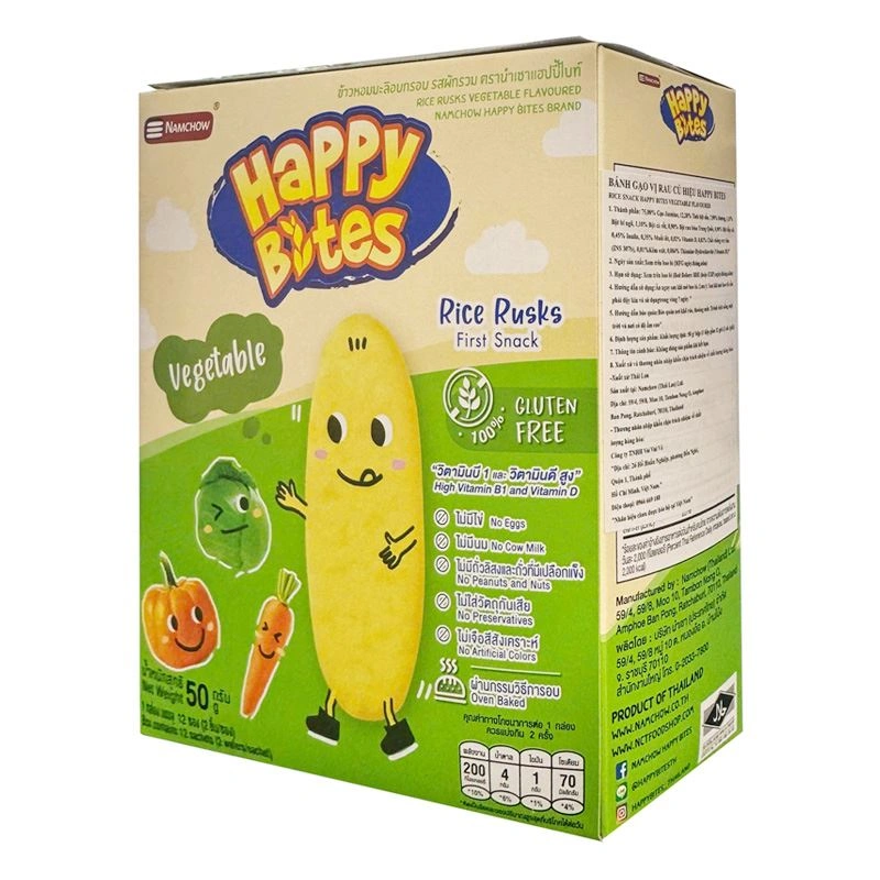 Bánh gạo ăn dặm Happy Bites vị táo hộp 50g (từ 6 tháng) 5