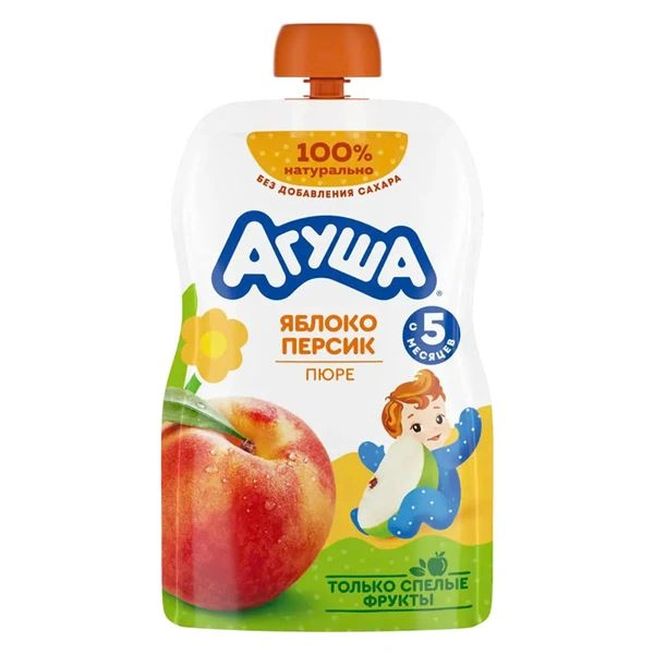 Trái cây nghiền Agusha táo, đào - Giao bao bì ngẫu nghiên