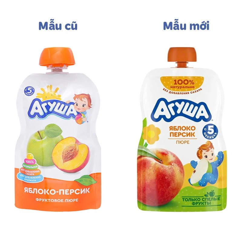 Trái cây nghiền Agusha táo, chuối, dâu tây và kiwi túi 90g (từ 8 tháng) - Giao bao bì ngẫu nghiên 8