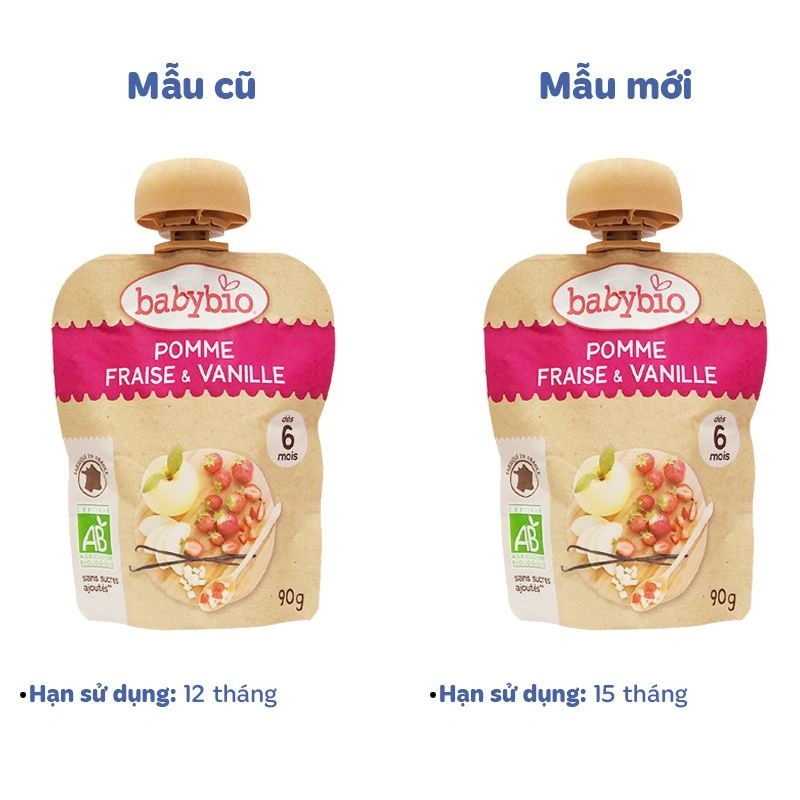 Trái cây nghiền Babybio lê, chuối và hạt kê túi 90g (từ 6 tháng) - Giao bao bì ngẫu nhiên 5