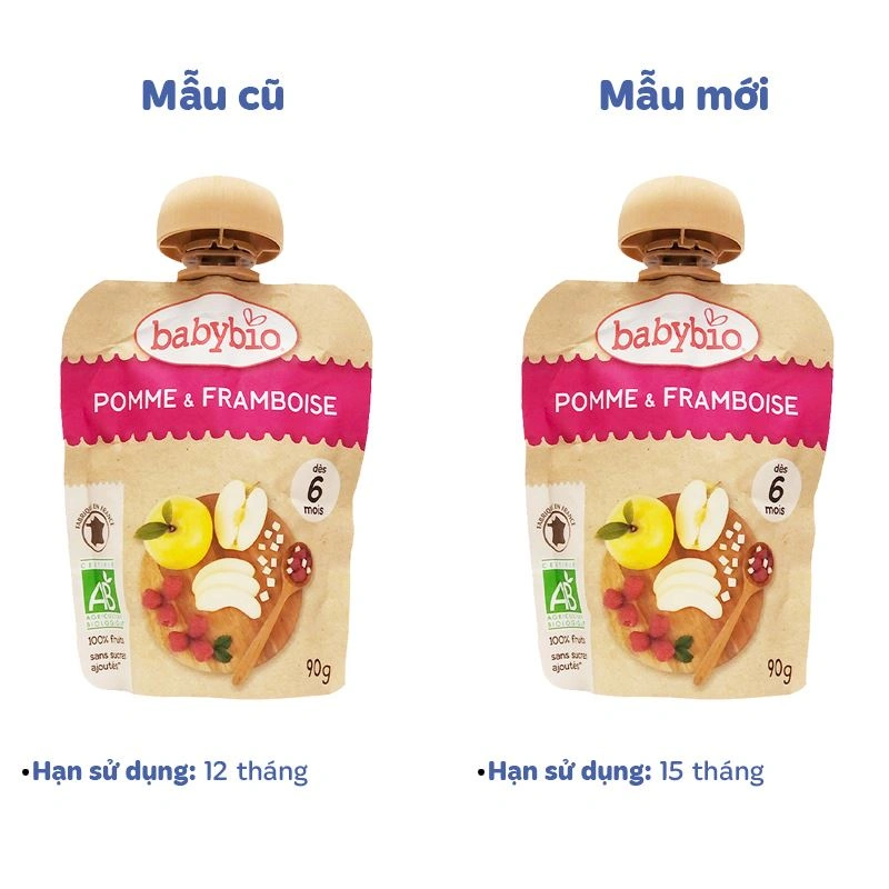 Trái cây nghiền Babybio lê, chuối và hạt kê túi 90g (từ 6 tháng) - Giao bao bì ngẫu nhiên 8