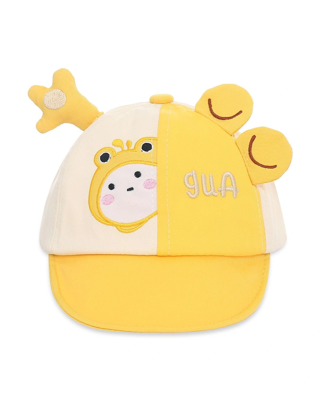Nón kết cho bé TOP KIDS thêu ếch màu be - vàng 2