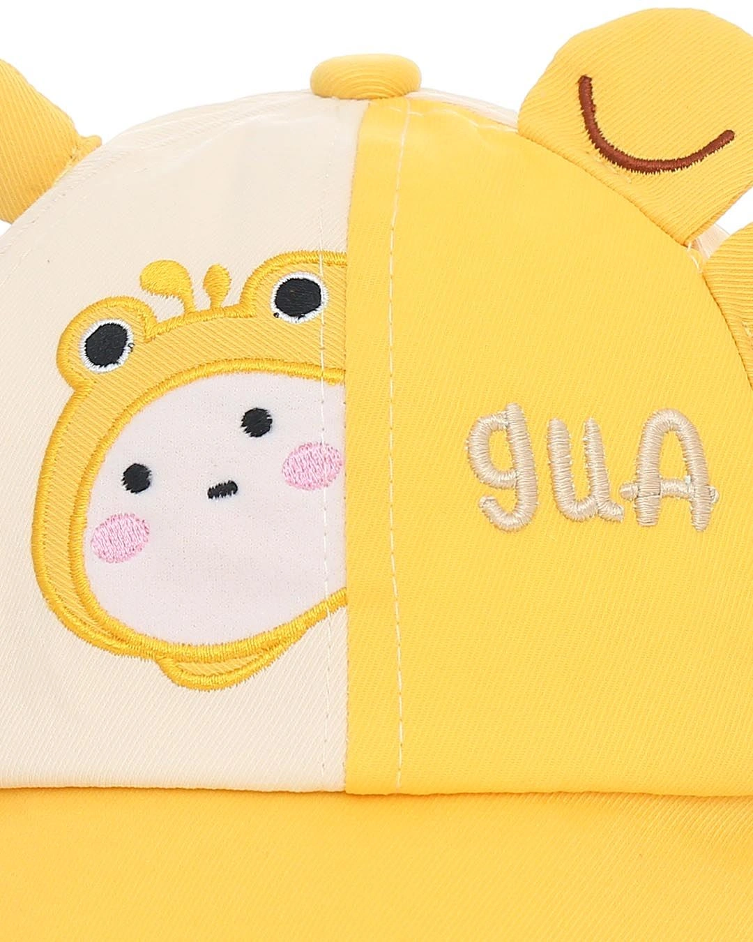 Nón kết cho bé TOP KIDS thêu ếch màu be - vàng 5