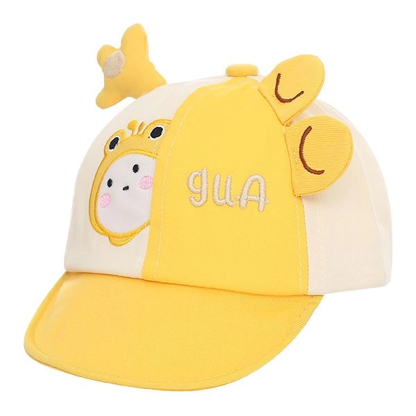 Nón kết cho bé TOP KIDS thêu ếch màu be - vàng 1