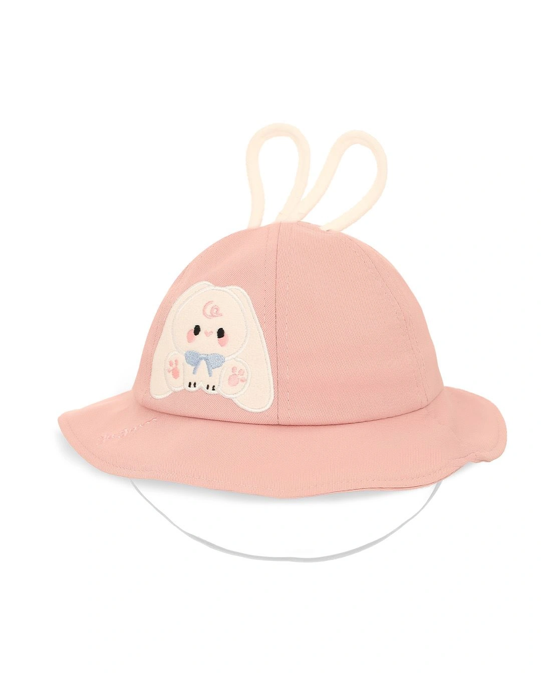 Nón vành cho bé TOP KIDS thêu thỏ màu hồng 2