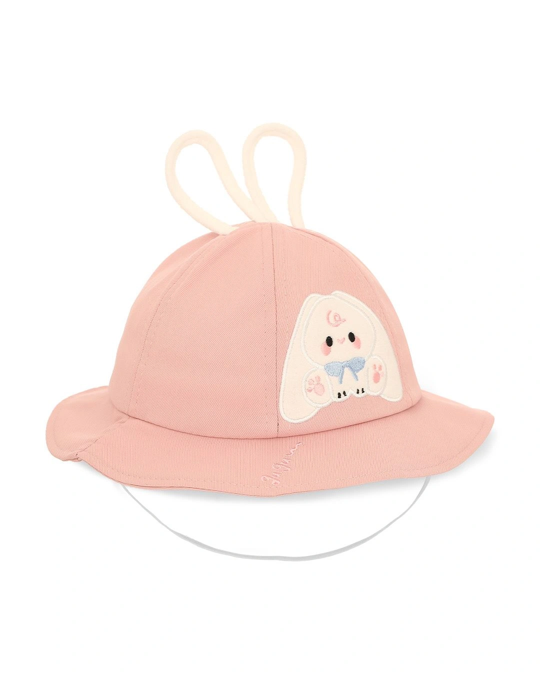 Nón vành cho bé TOP KIDS thêu thỏ màu hồng 3