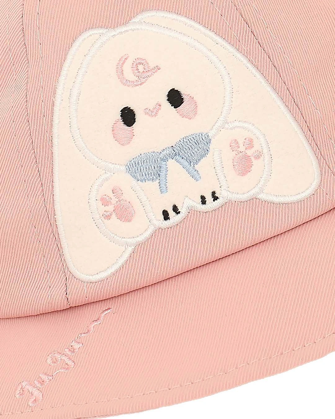 Nón vành cho bé TOP KIDS thêu thỏ màu hồng 5