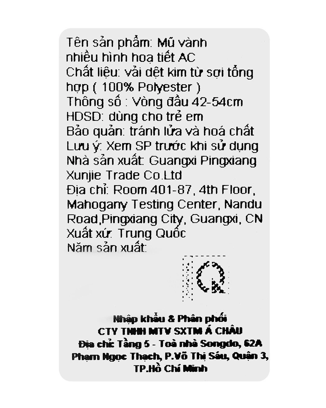 Nón vành cho bé gái TOP KIDS thêu gấu màu hồng 13