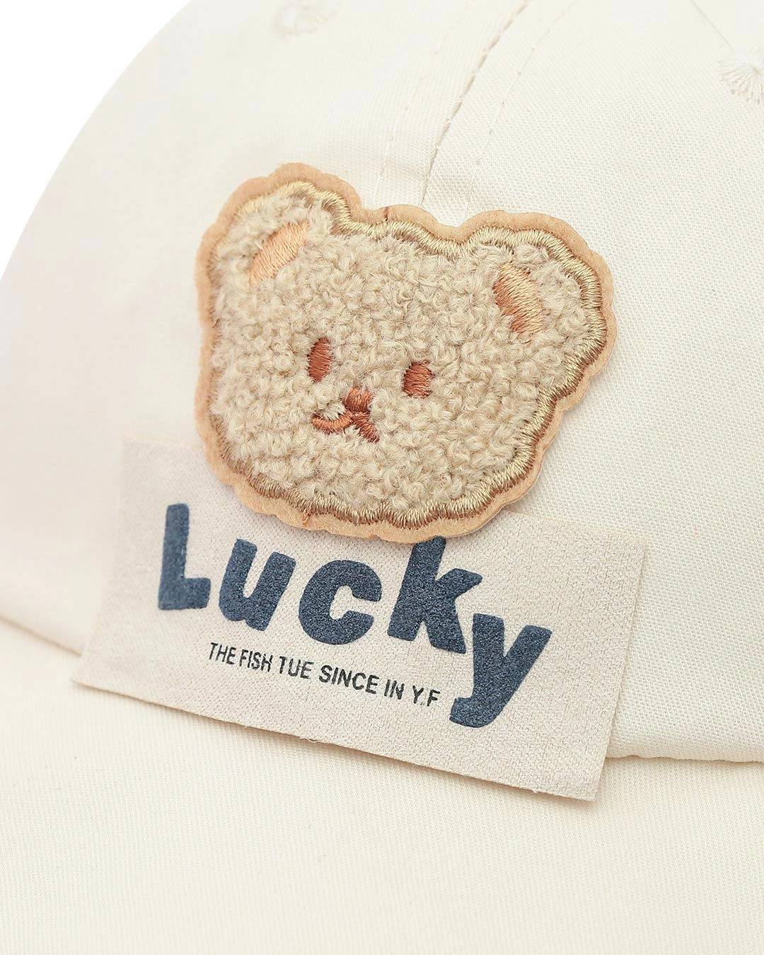 Nón kết cho bé TOP KIDS thêu gấu lucky màu vàng 19