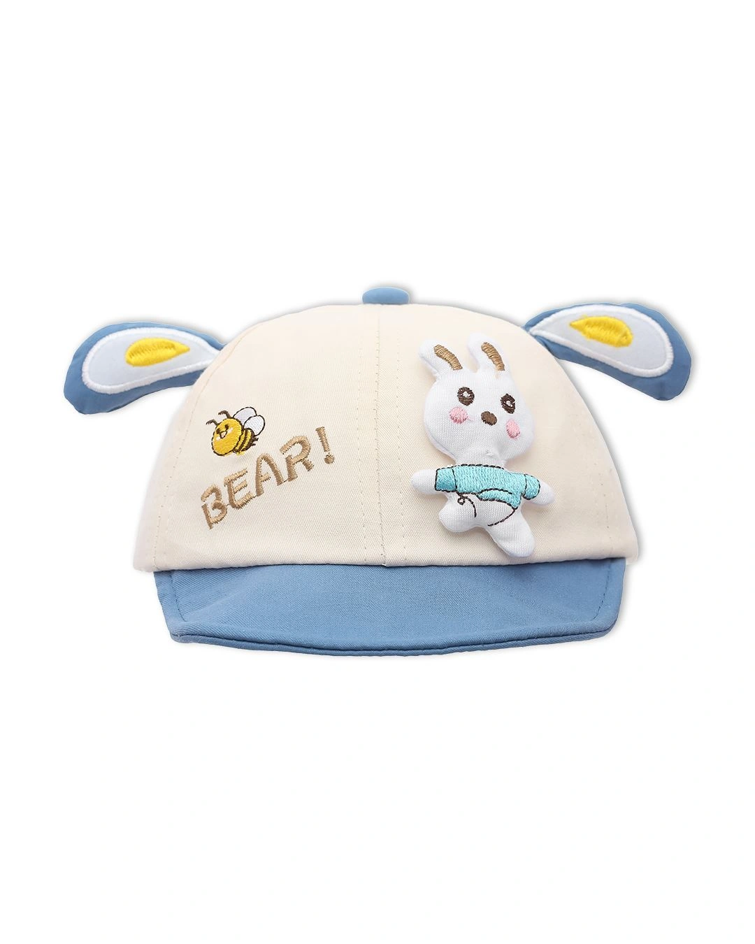 Nón kết cho bé TOP KIDS thêu thỏ màu vàng - be 18