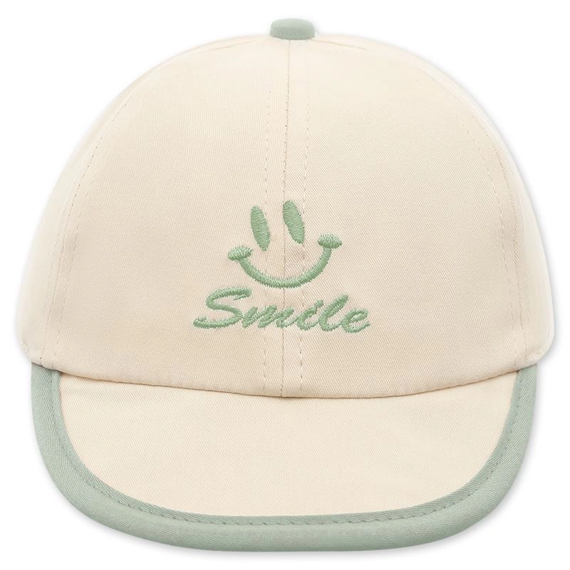 Nón kết cho bé TOP KIDS thêu smile màu be - nâu 9