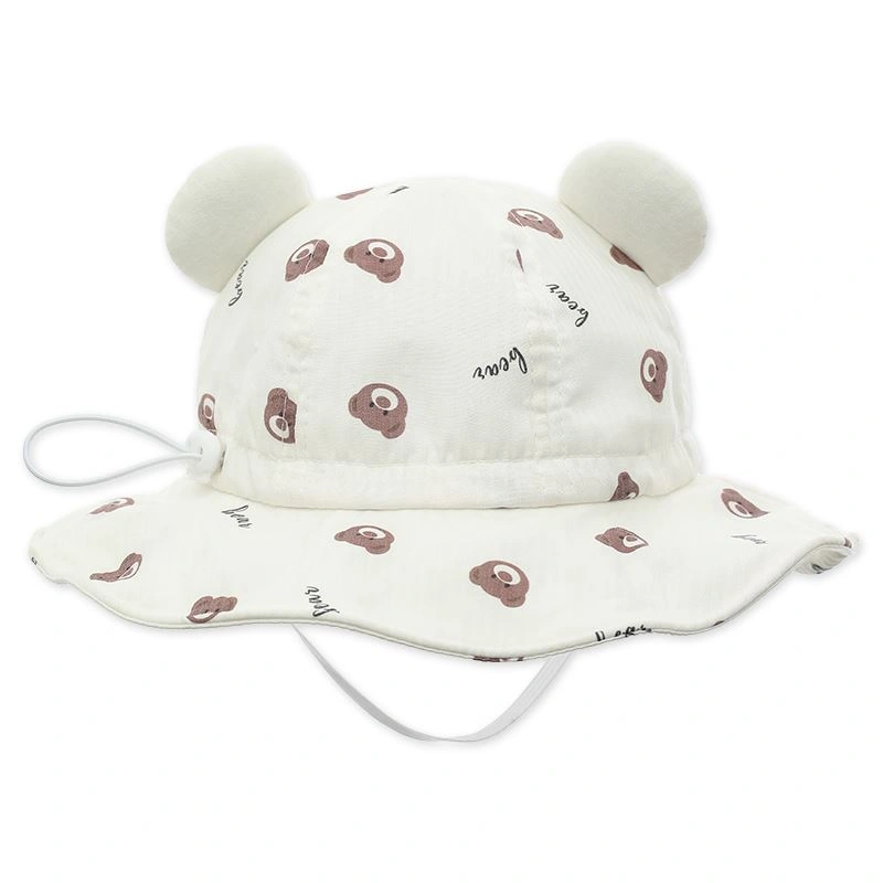 Nón vành cho bé HappyTime V21 màu trắng 4