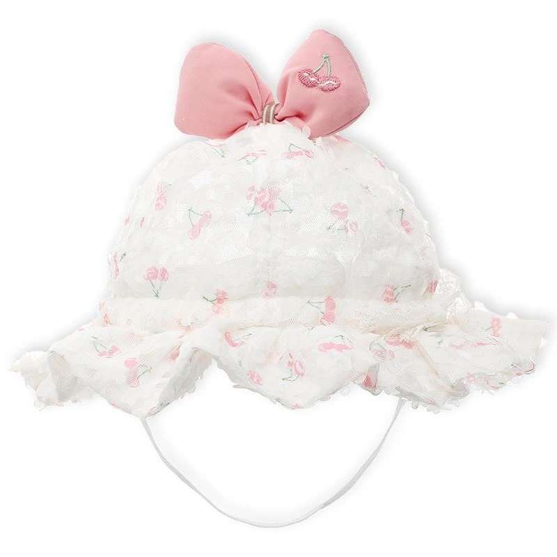Nón vành cho bé gái HappyTime V27 màu trắng 2