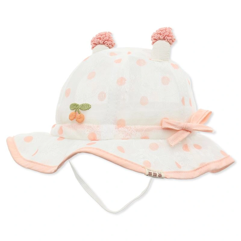 Nón vành cho bé gái HappyTime V28 màu trắng 2