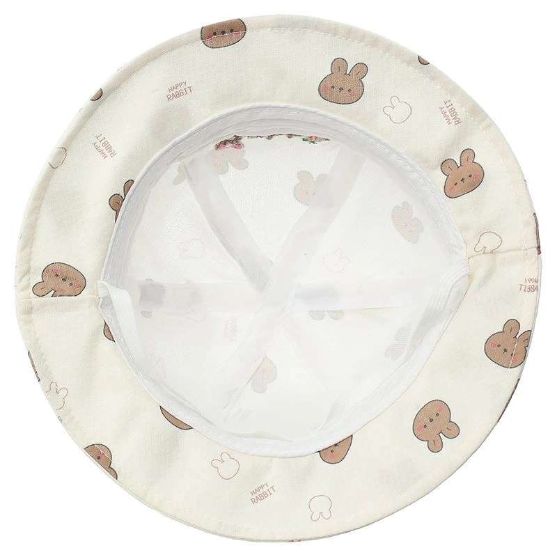 Nón vành cho bé gái HappyTime V31 màu trắng 8