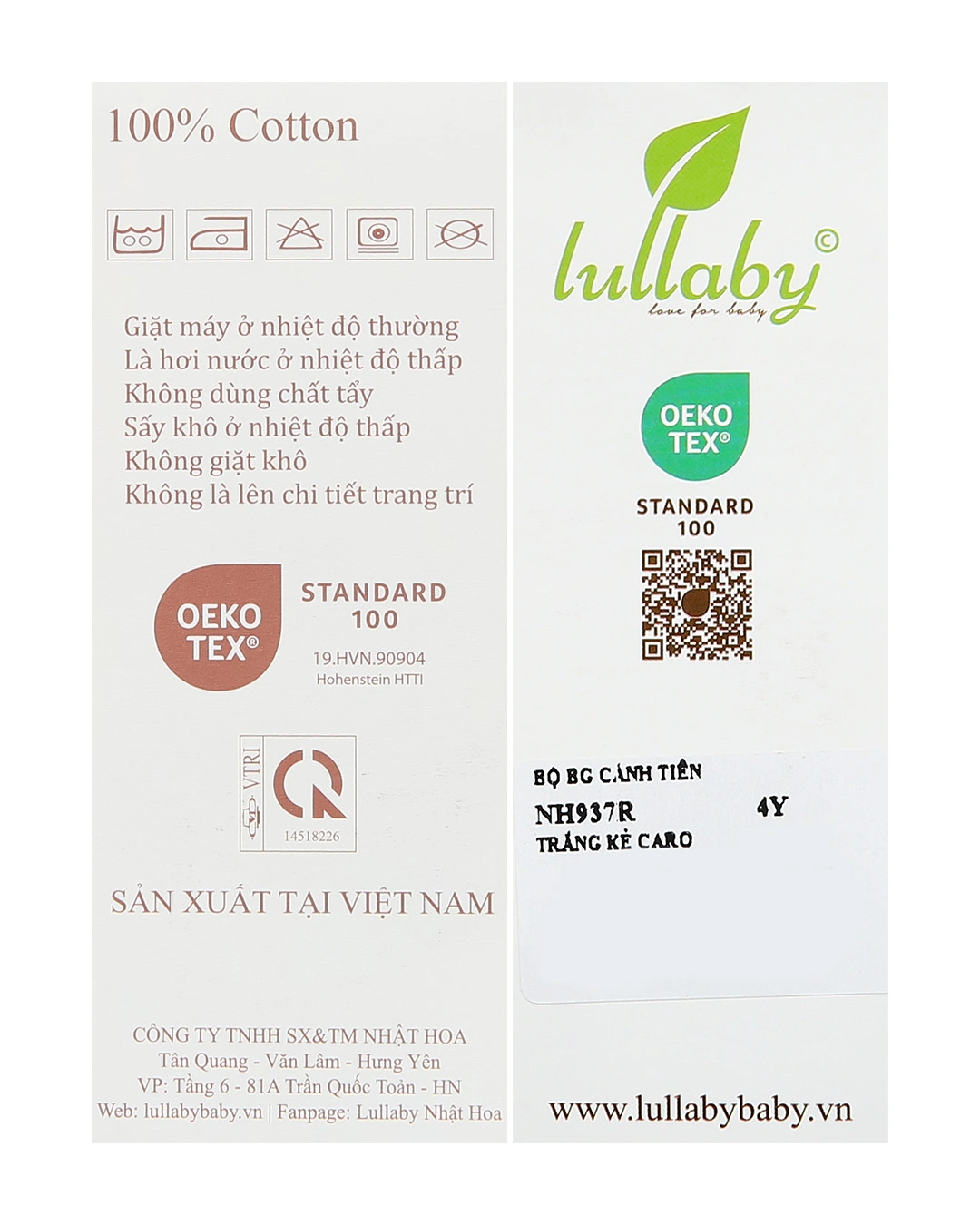 Bộ sát nách bé gái Lullaby NH937R màu trắng - hồng 12