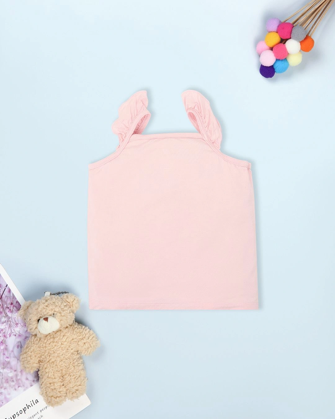 Bộ sát nách bé gái Lullaby NH985R màu hồng 3