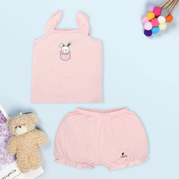 Bộ bé gái Lullaby bamboo hồng