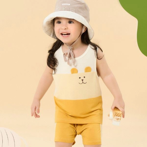 Bộ bé gái La Pomme bamboo vàng