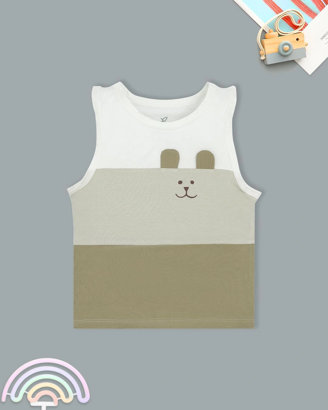 Bộ sát nách bé gái La Pomme trẻ nhỏ màu vàng 16