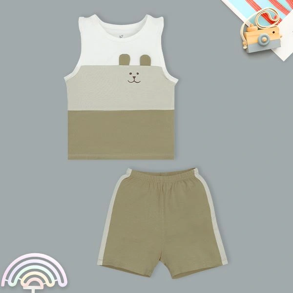 Bộ bé gái La Pomme bamboo ghi